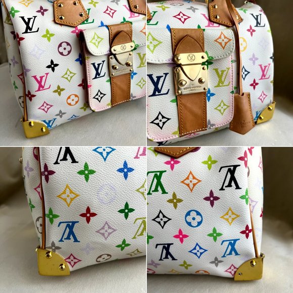 Louis Vuitton x Takashi Murakami Speedy 30 Tote Bag Multicolor Purse - Picture 8 of 14